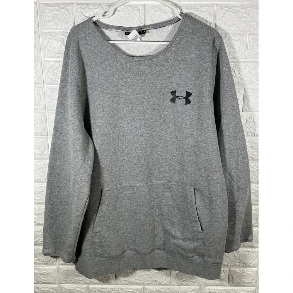 Under Armour‎ Mens Gray Pullover Sweater Size XL Loose Fit Long Sleeve